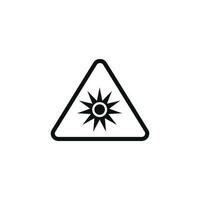 optisk strålning varning varning symbol design vektor