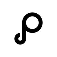Brief p Logo Design Inspiration und Ton Symbol vektor
