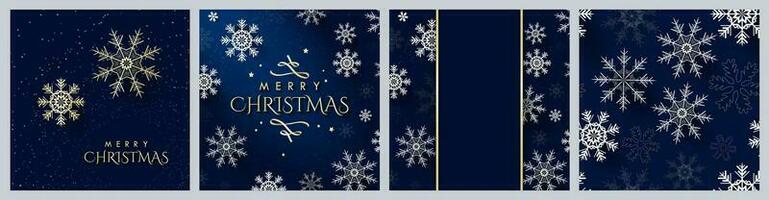 mörk blå och ljus guld jul kort mall mönster mönster och hälsning kort. vektor. vektor
