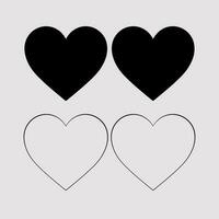 svart hjärtan ikoner uppsättning. vektor illustration