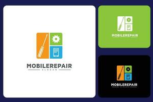 mobil reparation logotyp designmall vektor