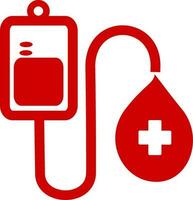 Blut Tasche mit tropft Blut. Blut Transfusion spenden. medizinisch gesund Konzept. austauschbar Vektor Design. Vektor Illustration