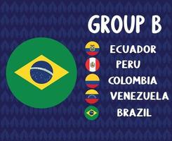 amerika lateinischer fußball 2020 teams.group b brasilien flag.america latein football final vektor