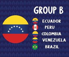 amerika lateinischer fußball 2020 teams.group b venezuela flag.america latin football final vektor