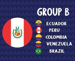 amerika lateinischer fußball 2020 teams.group b peru flag.america latein football final vektor