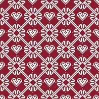 nahtlos Stoff.fröhlich Weihnachten und glücklich Neu Jahr. das Gelegenheit. Pixel. Weiß und rot Farbe. Hintergrund, Geschenk Verpackung, Design, Muster, Ornament, Hintergrund Webseite Lager Vektor