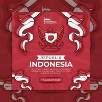 Indonesiens självständighetsdag sociala medier flyer banner mall vektor