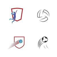 volleyboll logotyp, emblem, ikoner, mönster mallar med volleyboll boll på en ljus bakgrund vektor