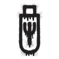 Blitz Platte Symbol Graffiti mit schwarz sprühen Farbe vektor