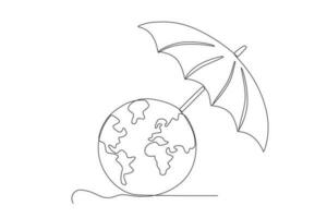 ein Regenschirm schützt das Erde vektor