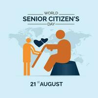 värld senior medborgarens dag observerats varje år på augusti 21:e worldwide.vector konst vektor