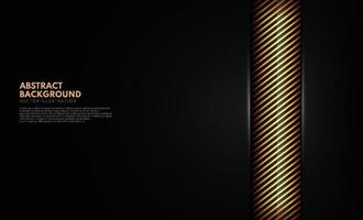 abstrakt mall guldgula ränder diagonala linjer på svart bakgrund med plats för din text. vektor illustration