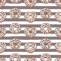 Vektor nahtlose Muster. glasierte Donuts, dekoriert mit Toppings, Schokolade, Nüssen.