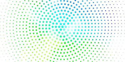 Hellblau-grüner Vektorhintergrund mit kleinen und großen Sternen bunter Illustration im abstrakten Stil mit Gradientensternen-Thema für Handys vektor