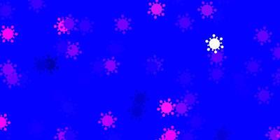 ljusrosa blått mönster med coronaviruselement vektor