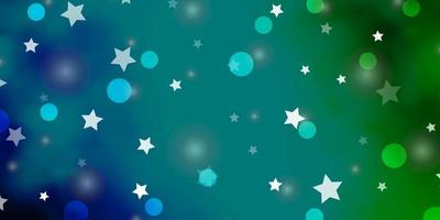 ljusblå grön vektor bakgrund med cirklar stjärnor abstrakt illustration med färgglada former av cirklar stjärnor mall för visitkort webbplatser