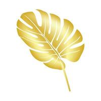 Palme Blatt oder Gold Monstera. dekorativ tropisch Blatt mit golden Gradient. Vektor Illustration.