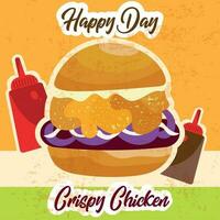 farbig National Burger Tag Vorlage Vektor Illustration