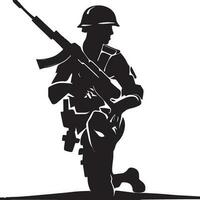 soldat vektor silhuett illustration
