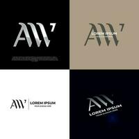 aw Initiale modern Typografie Emblem Logo Vorlage zum Geschäft vektor