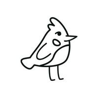Hand gezeichnet linear Vektor Illustration von Vogel