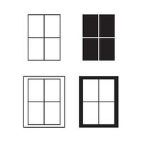 uppsättning av fönster ikon arkitektur element isolerat vektor illustration.