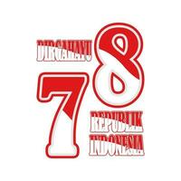 78: e oberoende dag av Indonesien, logotyp ikon symbol röd vit design vektor