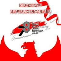 glücklich Unabhängigkeit Tag Indonesien, Sozial Medien Vorlage Vektor Hintergrund