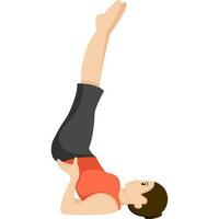 Schulterstand Yoga Asana Pose Illustration vektor