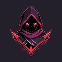 ninja huvud maskot logotyp för esport. ninja t-shirt design. ninja logotyp. ninja klistermärke vektor