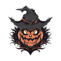 pumpa halloween maskot logotyp för esport. halloween t-shirt design. halloween logotyp. halloween klistermärke vektor