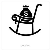 pension och dollar ikon begrepp vektor