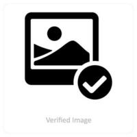 verified bild och bild ikon begrepp vektor