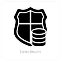 server säkerhet och säkerhet ikon begrepp vektor
