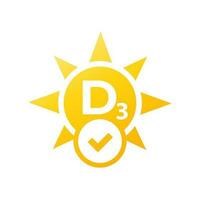 Vitamin d3 Symbol auf Weiß vektor