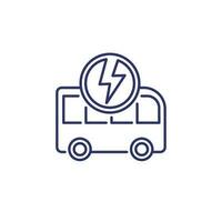 elektrisk buss linje ikon, rena transport vektor