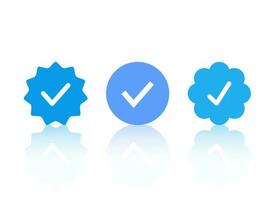 blå bock verified bricka ikon vektor. social media officiell konto symbol vektor