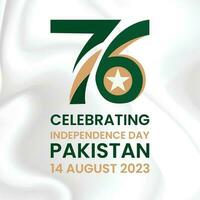 14 augusti 76 år firande av pakistan oberoende dag vektor