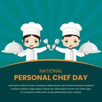 süß glücklich männlich und weiblich Koch Karikatur Manga Chibi Maskottchen Logo geeignet zum National persönlich Koch Tag vektor