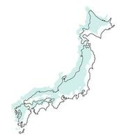 Japan Karte 3d Farbe Karte vektor
