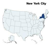 ny york Karta med Färg översikt vektor