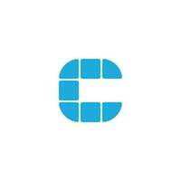 Brief c Solar- Panel Logo Design vektor