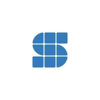 Brief s Solar- Panel Logo Design vektor