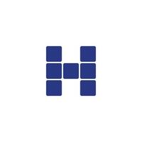 Brief h Solar- Panel Logo Design vektor