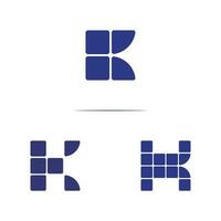 Brief k Solar- Panel Logo Design vektor