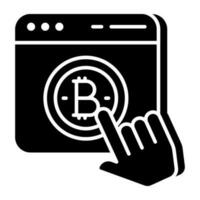 modern design ikon av bitcoin hemsida vektor