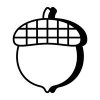 en skön design ikon av ekollon frukt vektor