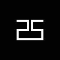eps10 vektor siffra 25 eller första brev ss logotyp design mall. 2s symbol eller ikon isolerat på svart bakgrund