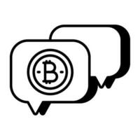 en modern design ikon av bitcoin chatt vektor