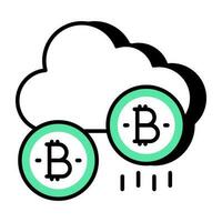 ein perfekt Design Symbol von Wolke Bitcoin vektor